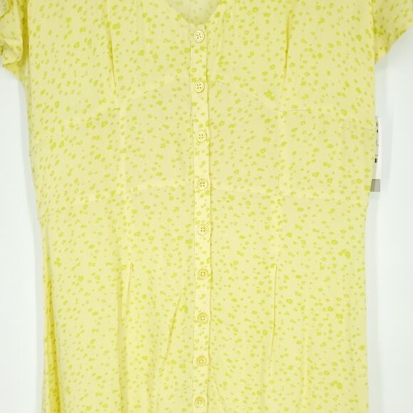 BP Nordstrom Flutter Sleeve Skater Dress In Yellow Terese Ditsy Medium - Picture 5 of 11